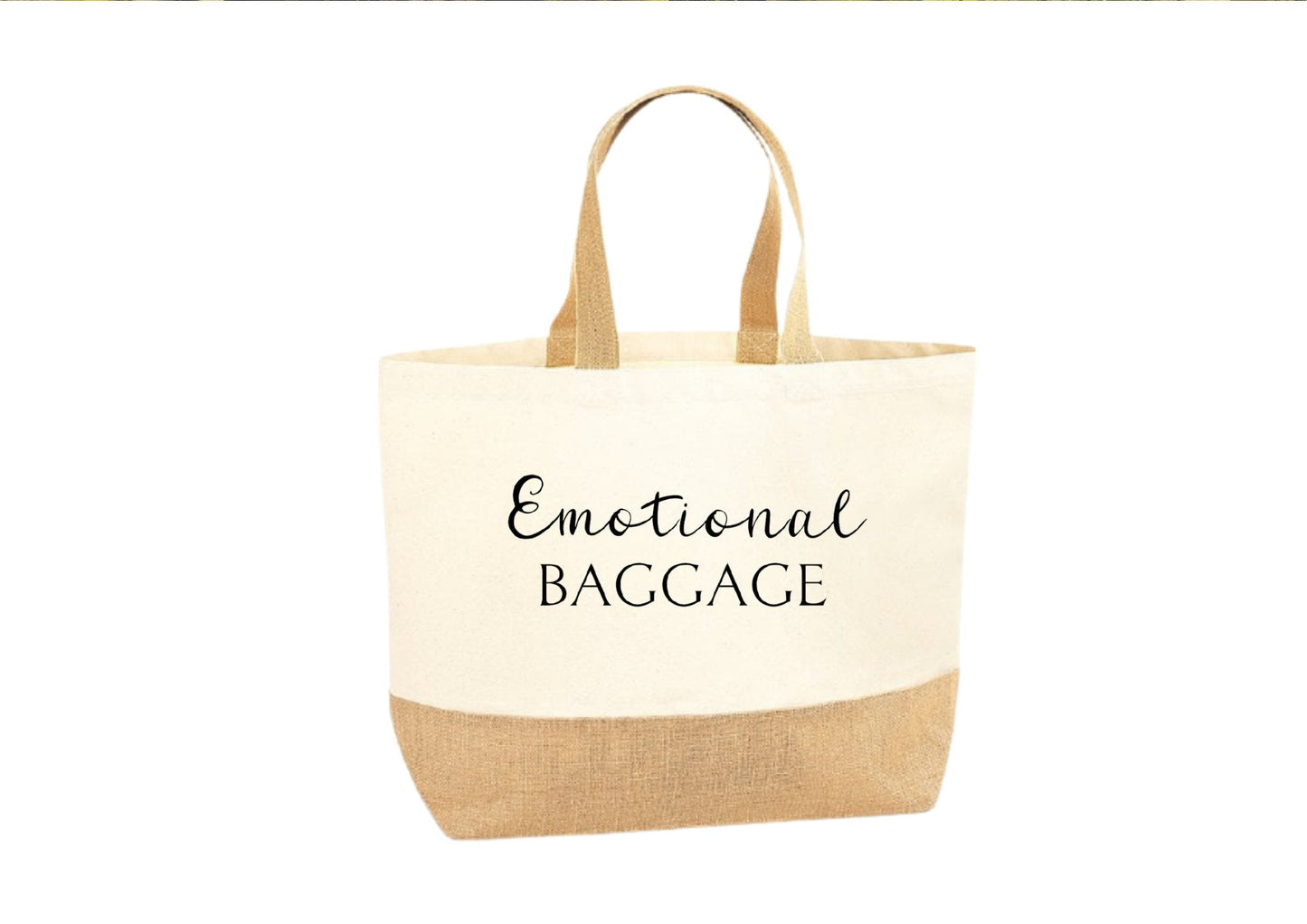 Lua Nova Shopping Totes ' Emotional Baggage '  Jute Canvas Tote Bag