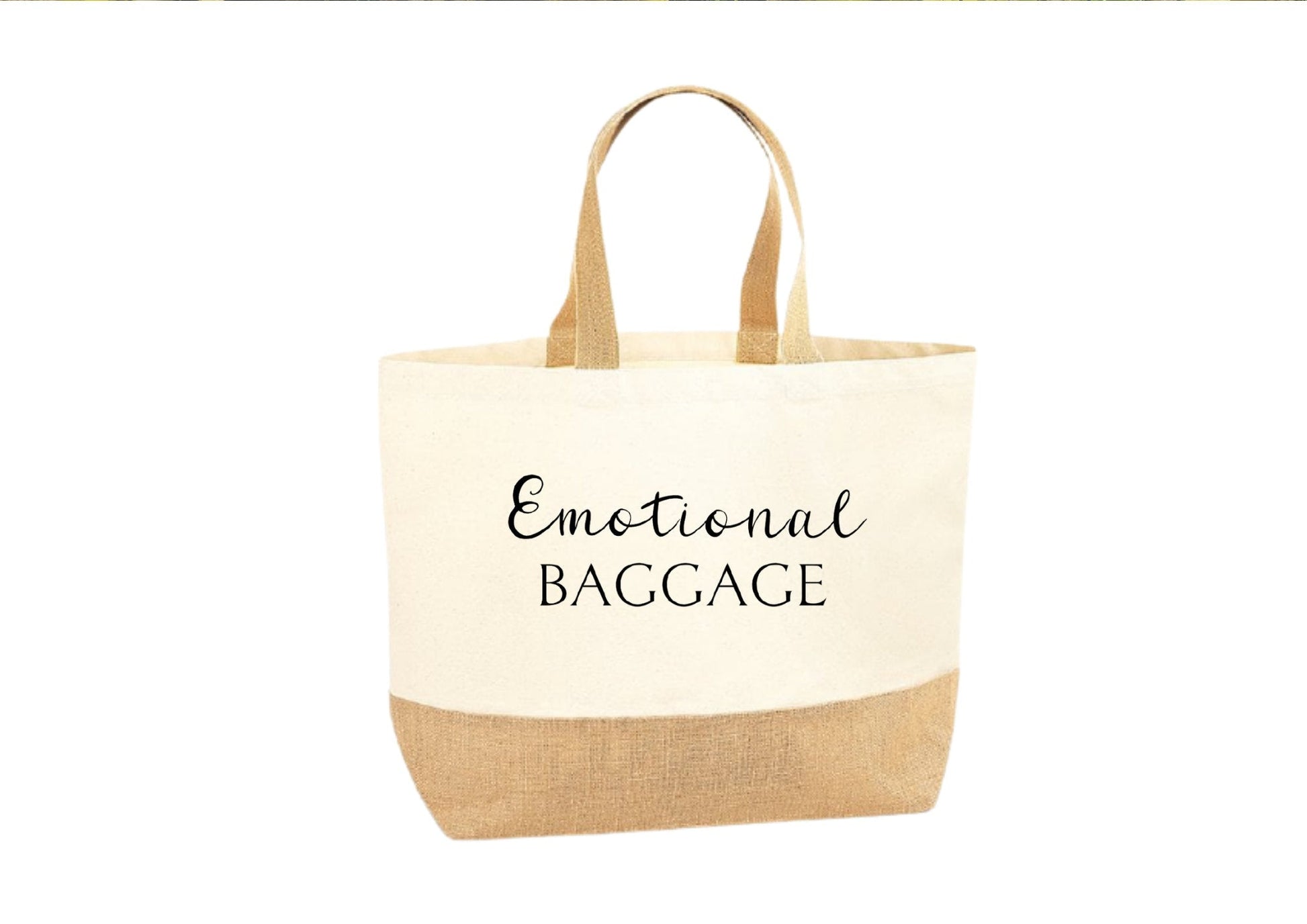 Lua Nova Shopping Totes ' Emotional Baggage '  Jute Canvas Tote Bag