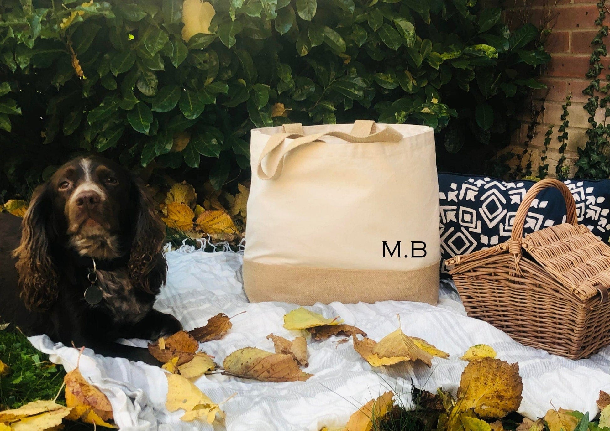 Lua Nova Shopping Totes Personalised Initials - Canvas Jute Tote Bag
