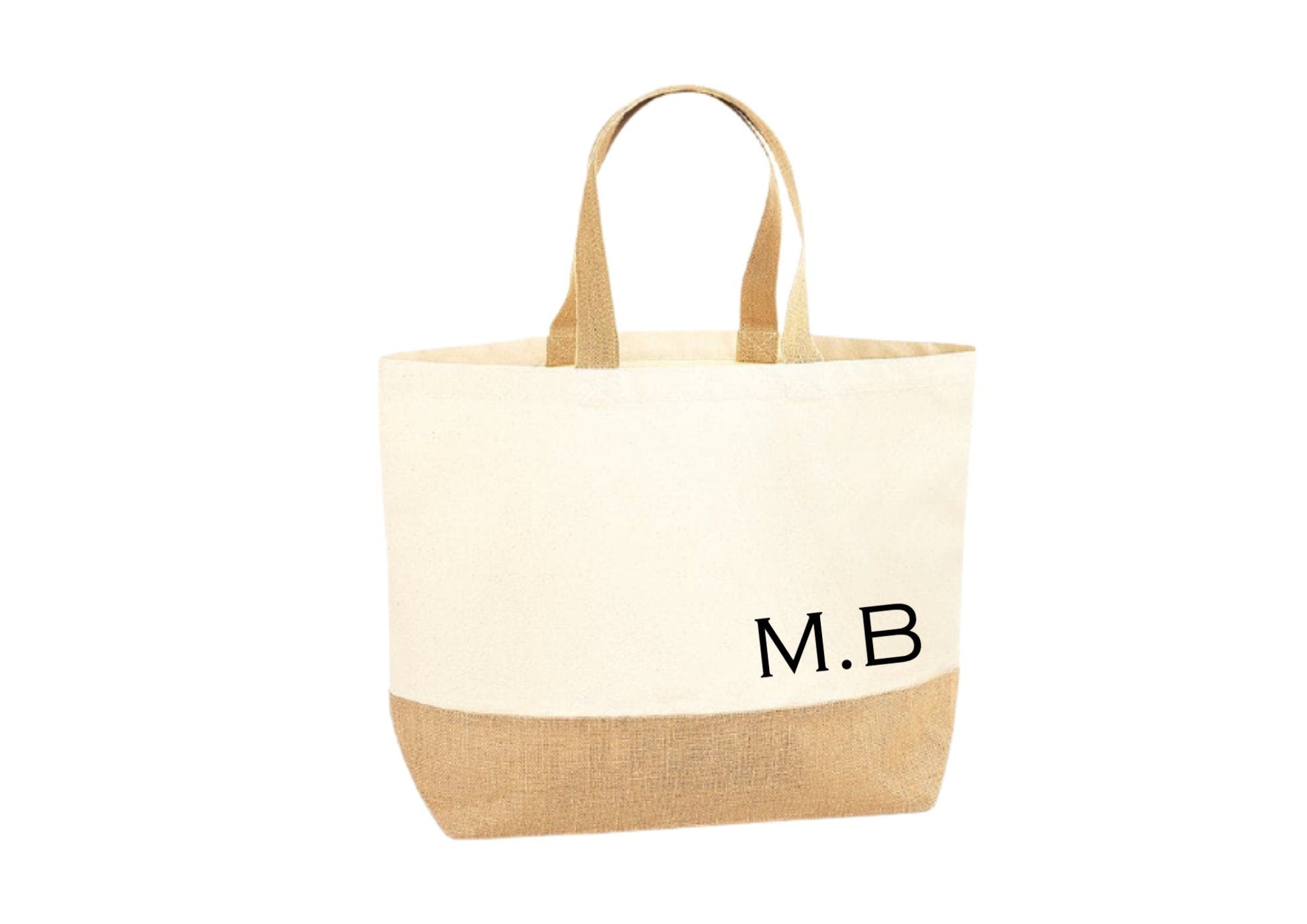 Lua Nova Shopping Totes Personalised Initials - Canvas Jute Tote Bag
