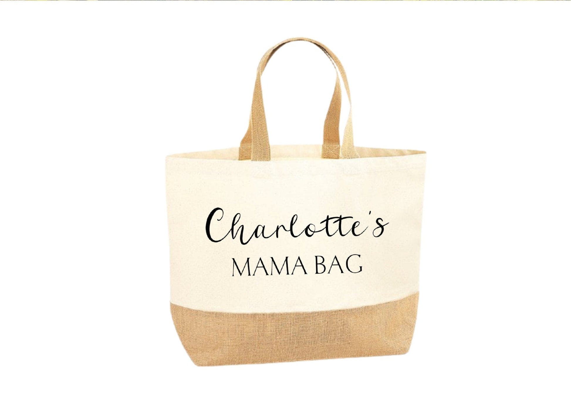 Lua Nova Shopping Totes Personalised Mama Jute Cotton Tote Bag