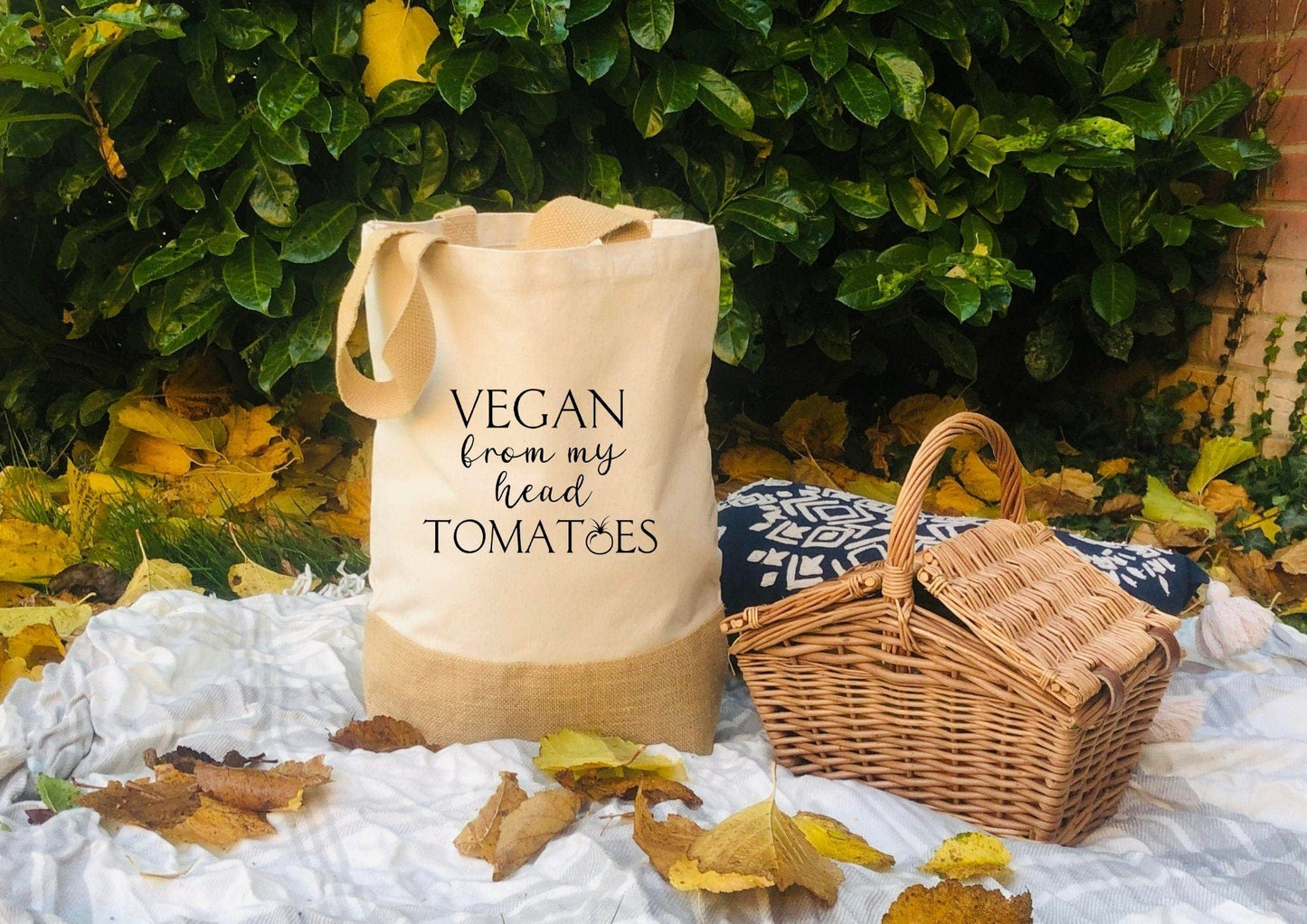 Lua Nova Shopping Totes Vegan From My Head Tomatoes - Jute & Cotton Tote Bag