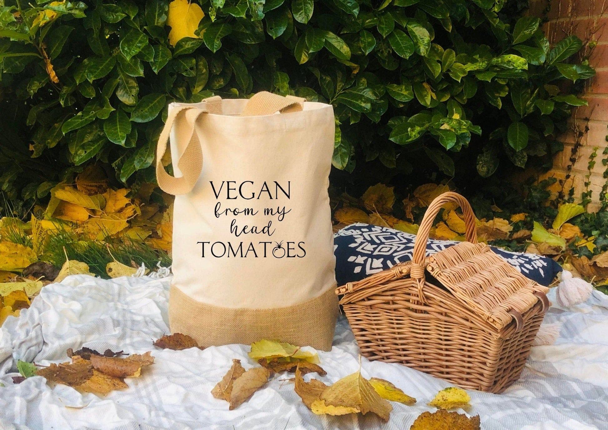 Lua Nova Shopping Totes Vegan From My Head Tomatoes - Jute & Cotton Tote Bag