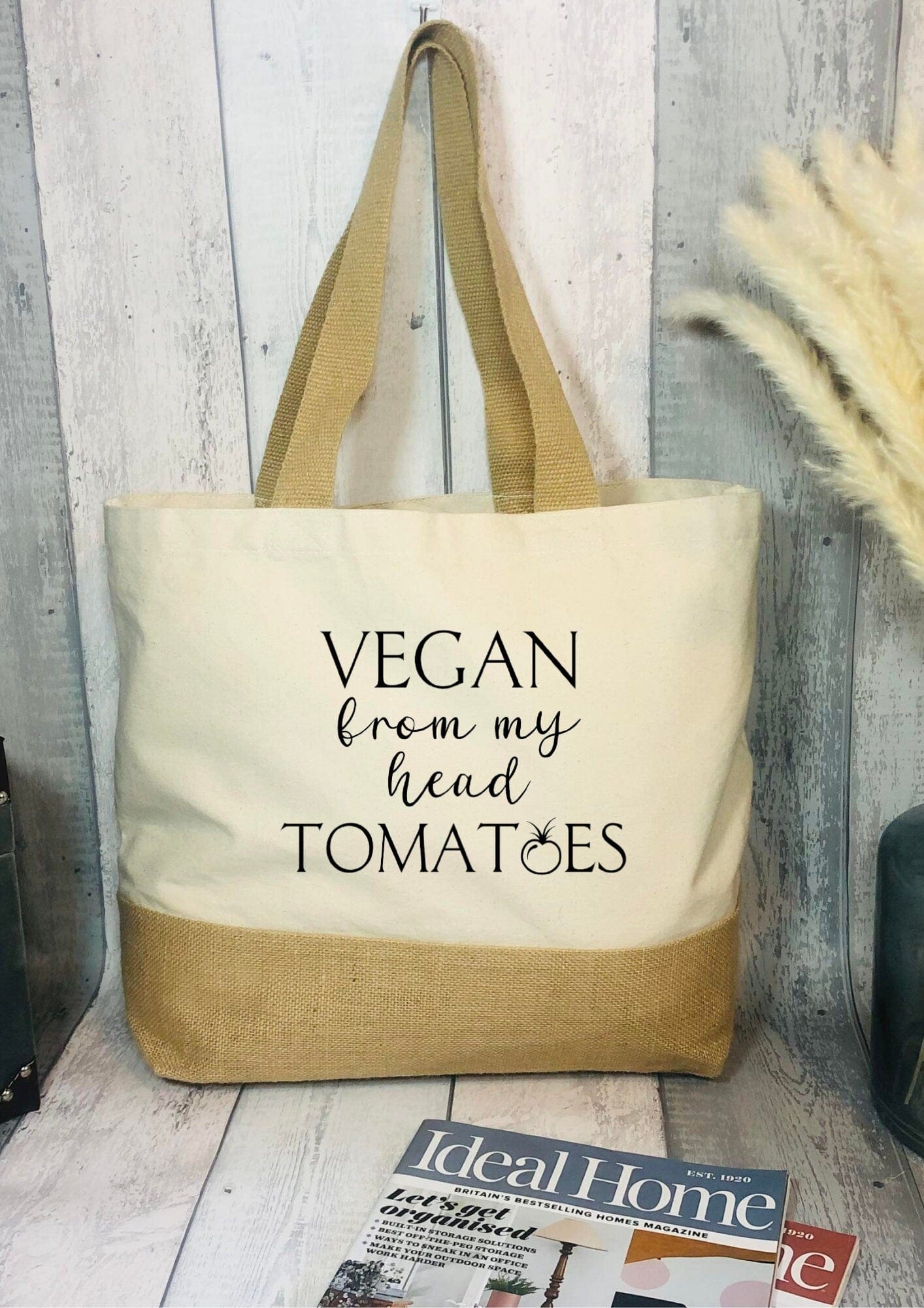 Lua Nova Shopping Totes Vegan From My Head Tomatoes - Jute & Cotton Tote Bag