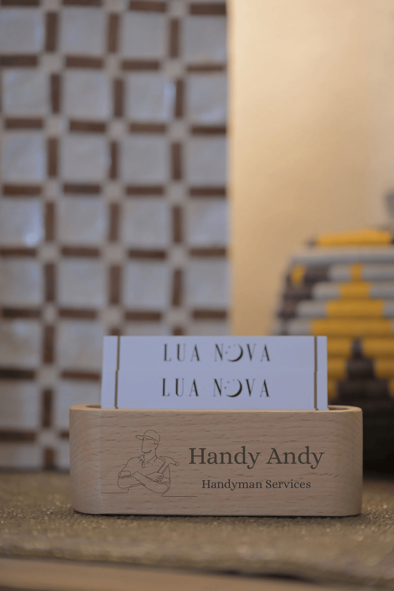 Lua Nova UK Office and Desk Personalised Business Card Holder Display