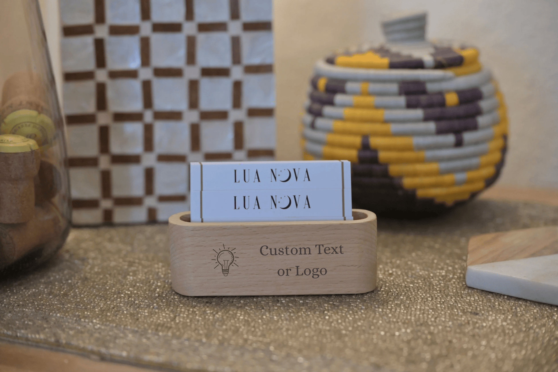 Lua Nova UK Office and Desk Personalised Business Card Holder Display