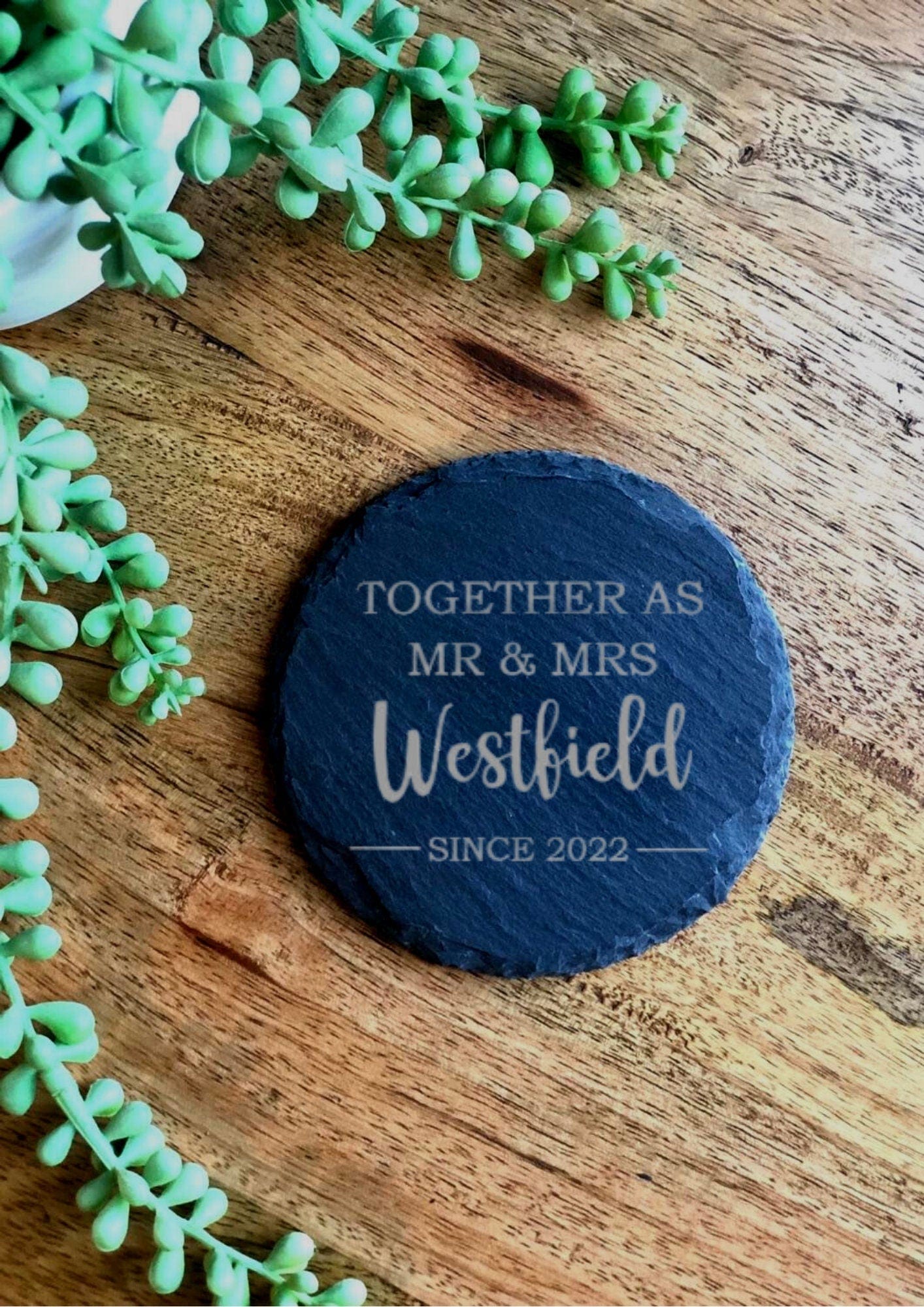 Lua Nova Wedding Couple Coasters