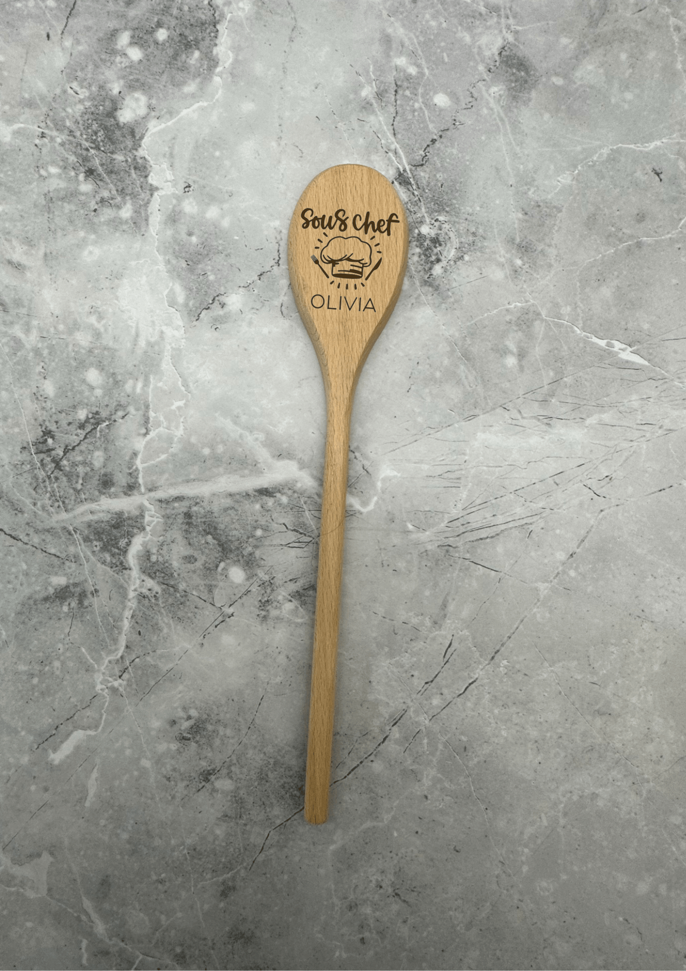 Lua Nova Wooden Spoon Personalised Wooden Spoon - Chef or Sous Chef